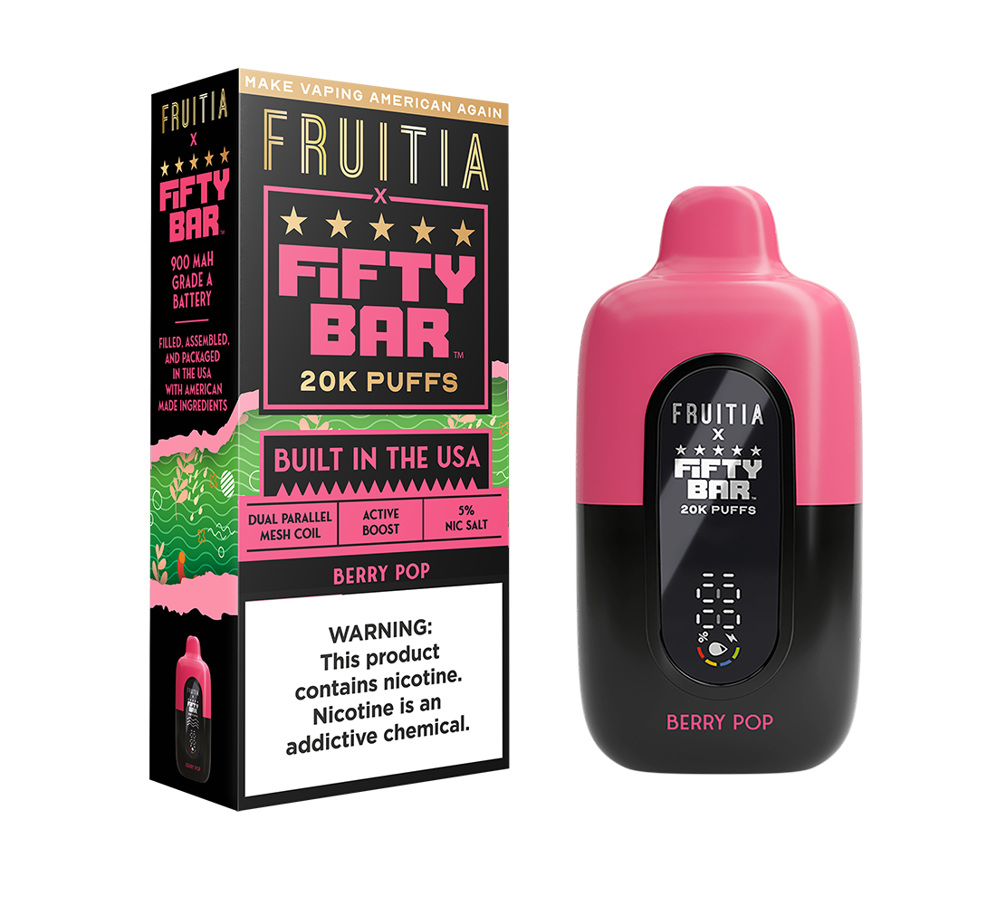 pops disposable vape Berry Pop | FRUITIA x Fifty Bar Resistance:VM1 - 0.3 Flavor_Flavourless Geek Bar Pulse Guide
