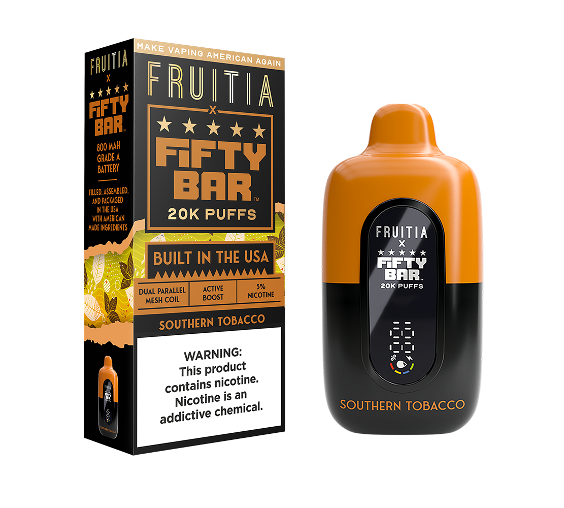 Southern Tobacco | FRUITIA x Fifty Bar | Fresh Farms E-Liquid Southern Tobacco | FRUITIA x Fifty Bar | Fresh Farms E-Liquid