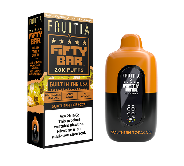 Southern Tobacco | FRUITIA x Fifty Bar | Fresh Farms E-Liquid Southern Tobacco | FRUITIA x Fifty Bar | Fresh Farms E-Liquid